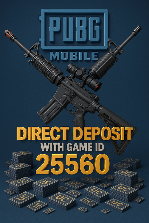 PUBG Mobile 25560 UC Direct Deposit With Game ID