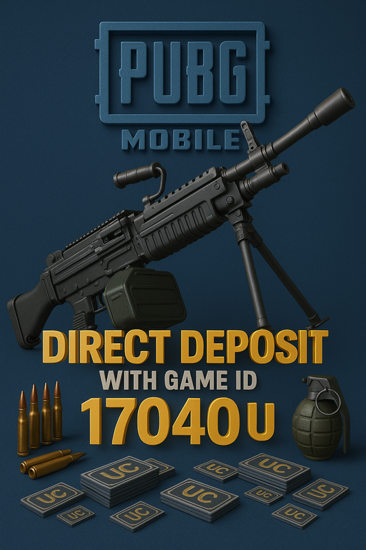 PUBG Mobile 17040 UC Direct Deposit With Game ID